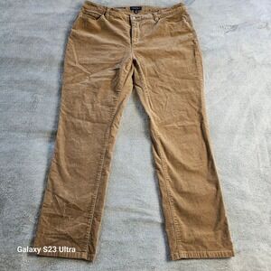 Women's,  Charter Club, high rise, brown soft corduroy pants, sz16, straight